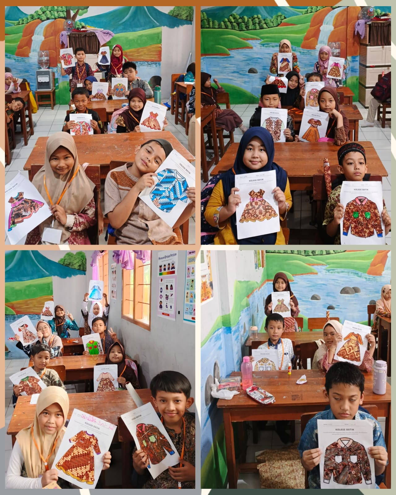 Rayakan Hari Batik, Siswa Kelas 3 Menjadi Designer Cilik dengan Membuat Kolase Batik Penuh Warna